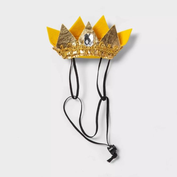 Pet Cat Hyde & Eek ROYALTY CROWN QUEEN Halloween Costume One Size Headpiece NWT